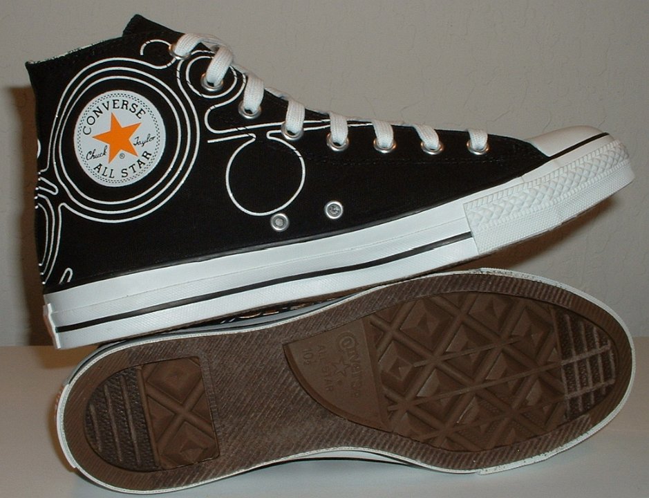 Orange Converse Century Print High Top Chucks