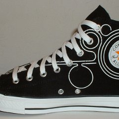 white black and orange converse