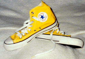 yellow high top chucks