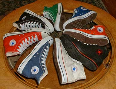 Different colored high top chucks