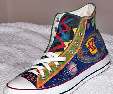 custome painted high top Chuck Taylor shoe