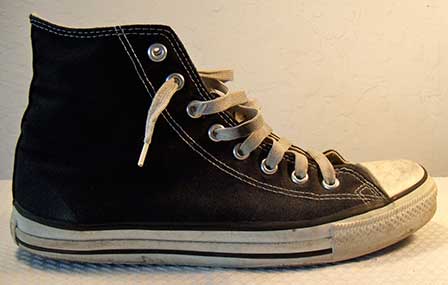 dirty black high top chuck