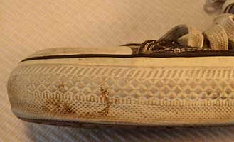 stained toe guard