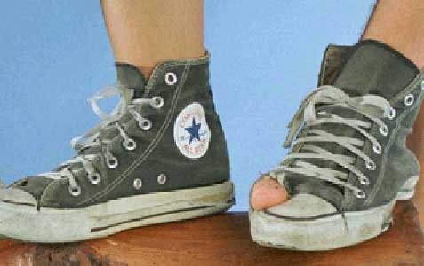 If you can see your toe, it's time for a new pair of chucks