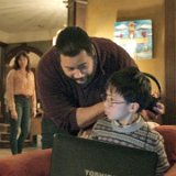 Austin Asher Stills From Shazam!  Billy's new foster father takes the headphones off of young computer genius Eugene so he can introduce him to Billy.