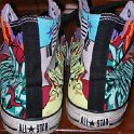 Brad Deniston Collection of Chucks  Rear view of grafitti high tops.