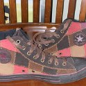 Brad Deniston Collection of Chucks  Inside patch views of quilted high top chucks.