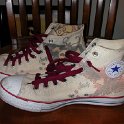 Brad Deniston Collection of Chucks  Left side views of Sailor Jerry high top chucks.
