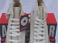 Cargo High Top Chucks  Khaki cargo high tops, top view.