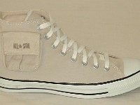 Cargo High Top Chucks  Right khaki cargo high top, outside pocket view.