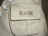 Cargo High Top Chucks  Close up of a khaki cargo pocket, left shoe.
