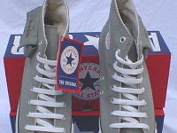 Cargo High Top Chucks  Olive green cargo high tops, top view.
