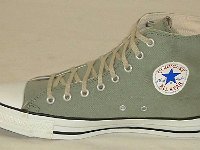 Cargo High Top Chucks  Right olive green cargo high top, inside logo view.