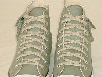 Cargo High Top Chucks  Olive green cargo high tops, top view.