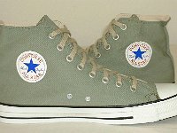 Cargo High Top Chucks  Olive green cargo high tops, inside views showing Chuck Taylor logo.