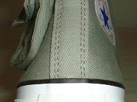 Cargo High Top Chucks  Olive green cargo high top, rear heel patch view.