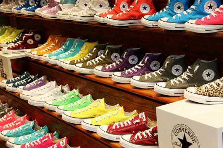 different colored converse