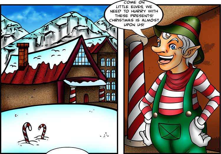 At Santa’s Workshop comic part 1