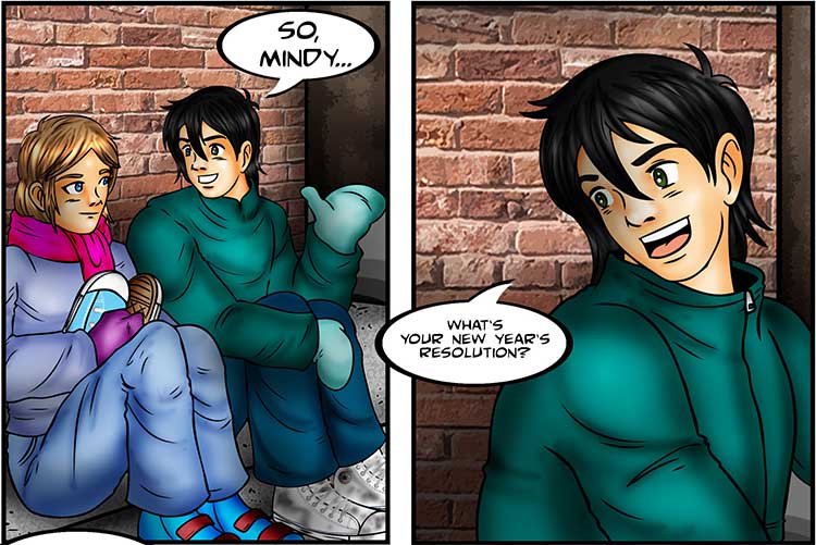 New Years Resolutions comic strip part 1