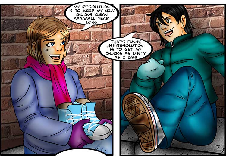 New Years Resolutions comic strip part 2
