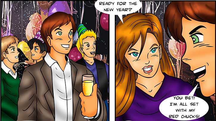 Chucks Life comic strip Bringing In The New Year p1
