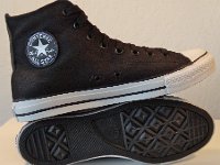 The Doors High Top Chucks  Inside patch and sole views of The Doors black high tops.