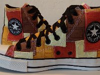 The Doors High Top Chucks  Inside patch views of orange and tan patches Doors high tops.