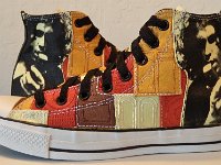 The Doors High Top Chucks  Outside views of orange and tan patches Doors high tops.