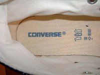 Evolution of the Insole  Closeup view of the insole of a made in China black high top.