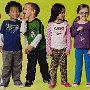 Ads With Little Kids Wearing Chucks  Boy wearing green and girl wearing maroon chucks.