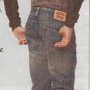 Ads for Levis and Jeans  Ad for blue jeans with brown low cut chucks.