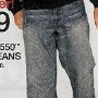 Ads for Levis and Jeans  Stonewashed jeans with black chucks.