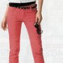 Ads for Levis and Jeans  Ad for red jeans showing black low cuts with rainbow prinit laces.