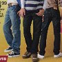 Ads for Levis and Jeans  d for dark blue and blue Levi's, and black and white chucks.