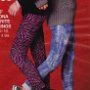 Ads for Levis and Jeans  Ad for pattern print leggings with low cut grey chucks.