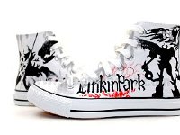 Linkin Park  Hand painted high top chucks.
