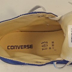 Lightly Worn Royal Blue High Tops, LWH09  Insole closeup view.