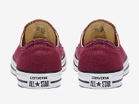 Maroon Low Cut Chucks  Rear view of maroon low tops.