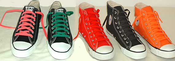 black converse coloured laces