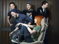 Paramore  Posed shot of Paramore. Hayley Williams is wearing black chucks.