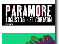 Paramore  Concert poster for Parmore with an image of a low cut Chuck Taylor sneaker.