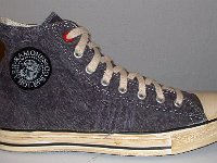 The Ramones High Top Chucks  Outside view of a right Ramone's high top with hemp laces.