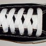White Retro Shoelaces  Black low top chuck with white retro laces.