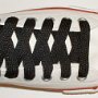 Black Retro Shoelaces  Optical white low top chuck with black retro laces.
