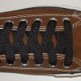 Black Retro Shoelaces  Chocolate brown low top chuck with black retro laces.