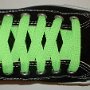 Neon Lime Retro Shoelaces  Black low top chuck with neon lime retro laces.