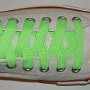 Neon Lime Retro Shoelaces  Optical white low top chuck with neon lime retro laces.