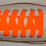 Neon Orange Retro Shoelaces  Optical white low top chuck with neon orange retro laces.