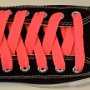 Neon Pink Retro Shoelaces  Black low top chuck with neon pink retro shoelaces.