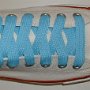 Sky Blue Retro Shoelaces  Optical white low top chuck with sky blue retro laces.